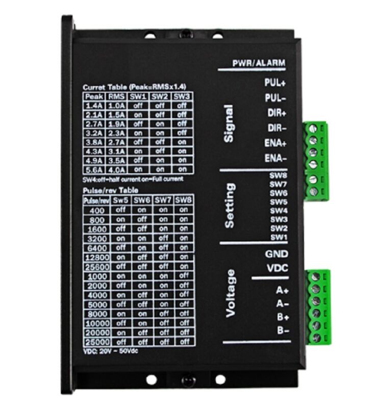 2phase NEMA23 hybrid stepper motor driver DSP DC20V-50V 4A MC556 replace DM556 2phase NEMA23 hybrid stepper motor driver DSP DC20V-50V 4A MC556 replace DM556