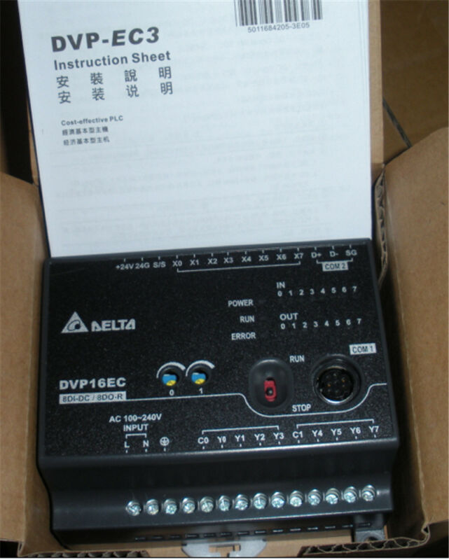 DVP16EC00R3 Delta EC3 Series Standard PLC DI 8 DO 8 Relay 100-240VAC new in box DVP16EC00R3 Delta EC3 Series Standard PLC DI 8 DO 8 Relay 100-240VAC new in box