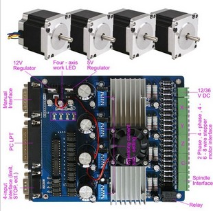 TB6560 4 Axis Driver & Nema 23 Stepper Motor CNC kit TB6560 4 Axis Driver & Nema 23 Stepper Motor CNC kit