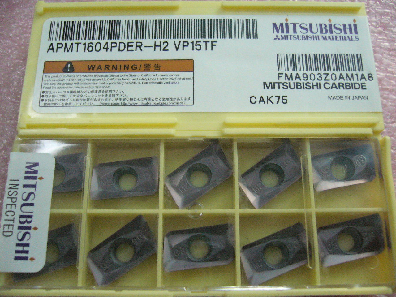 QTY 10x Mitsubishi APMT1604PDER-H2 VP15TF NEW QTY 10x Mitsubishi APMT1604PDER-H2 VP15TF NEW