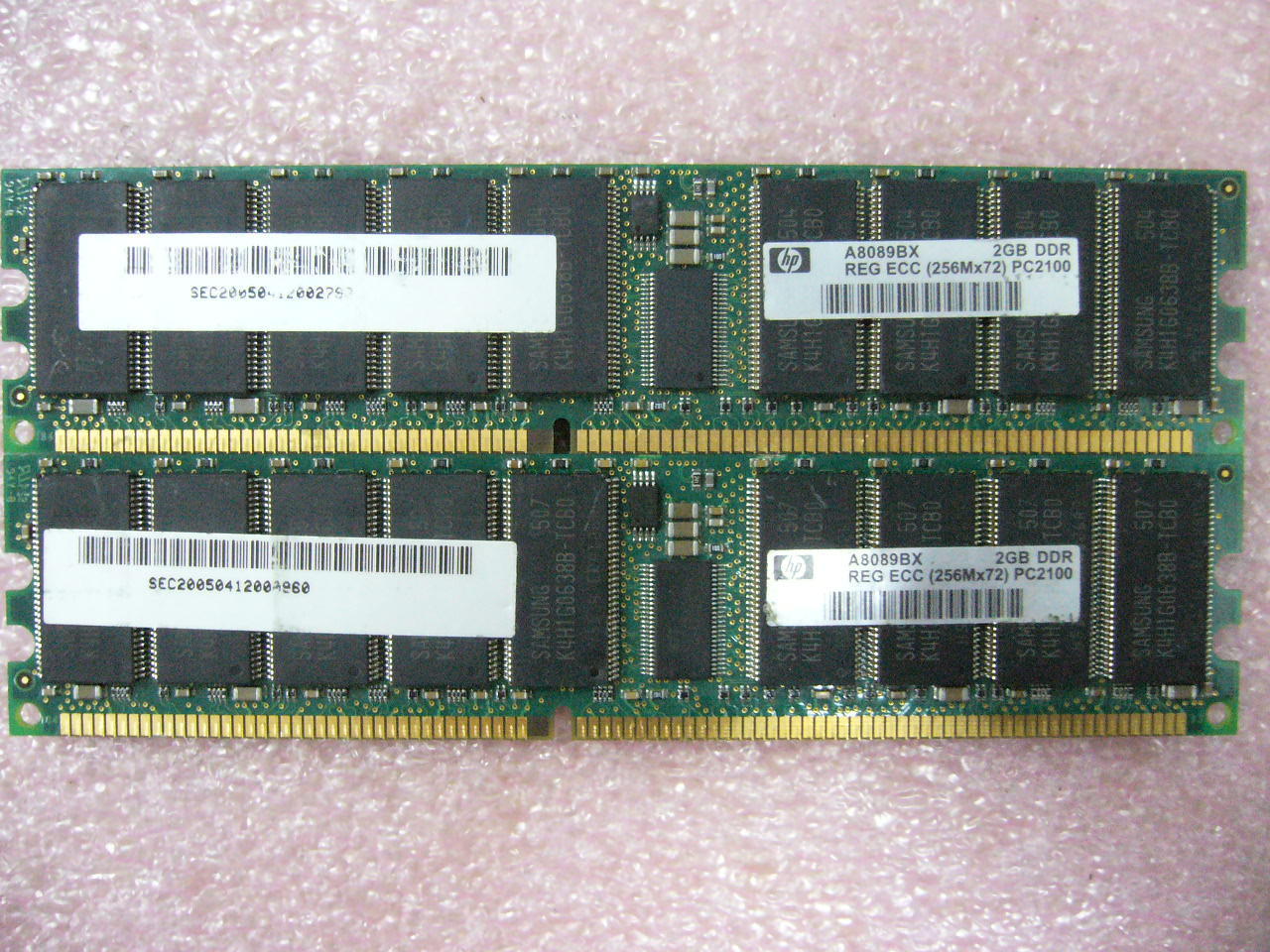 1x 2GB DDR 266 PC-2100R ECC Registered Server memory HP PN A8089BX 1x 2GB DDR 266 PC-2100R ECC Registered Server memory HP PN A8089BX