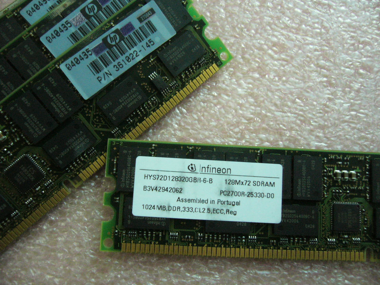 QTY 1x 1GB HP P/N 361022-145 DDR 333,PC2700R ECC Registered Server memory QTY 1x 1GB HP P/N 361022-145 DDR 333,PC2700R ECC Registered Server memory