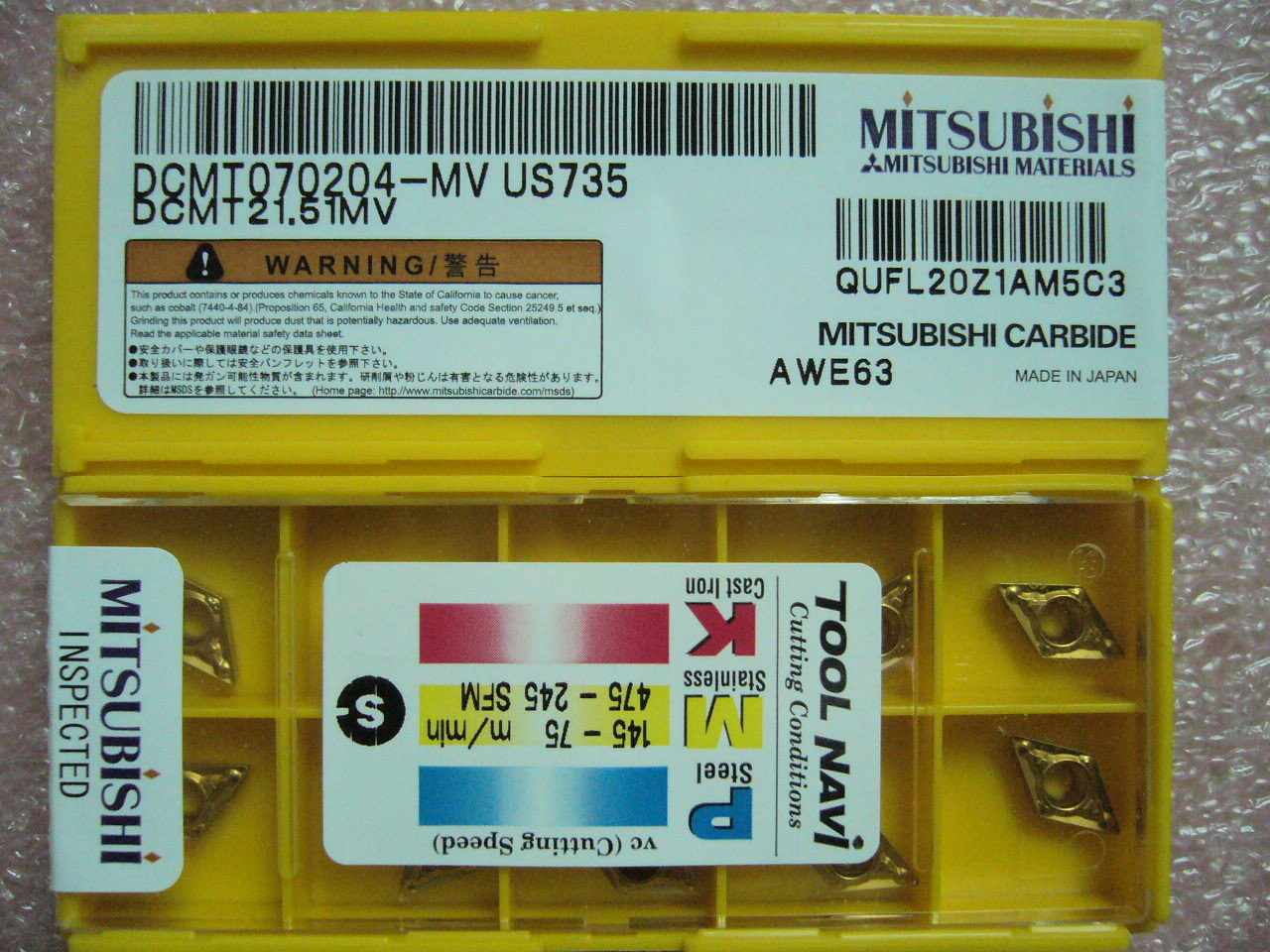 QTY 10x Mitsubishi DCMT21.51MV DCMT070204-MV US735 NEW QTY 10x Mitsubishi DCMT21.51MV DCMT070204-MV US735 NEW