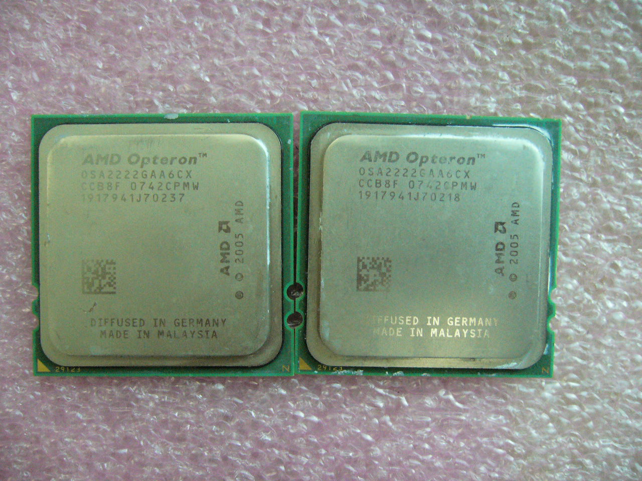 Matched Pair QTY 2x AMD OSA2222GAA6CX Dual CORE OPTERON 2222 Socket F 1207 Matched Pair QTY 2x AMD OSA2222GAA6CX Dual CORE OPTERON 2222 Socket F 1207