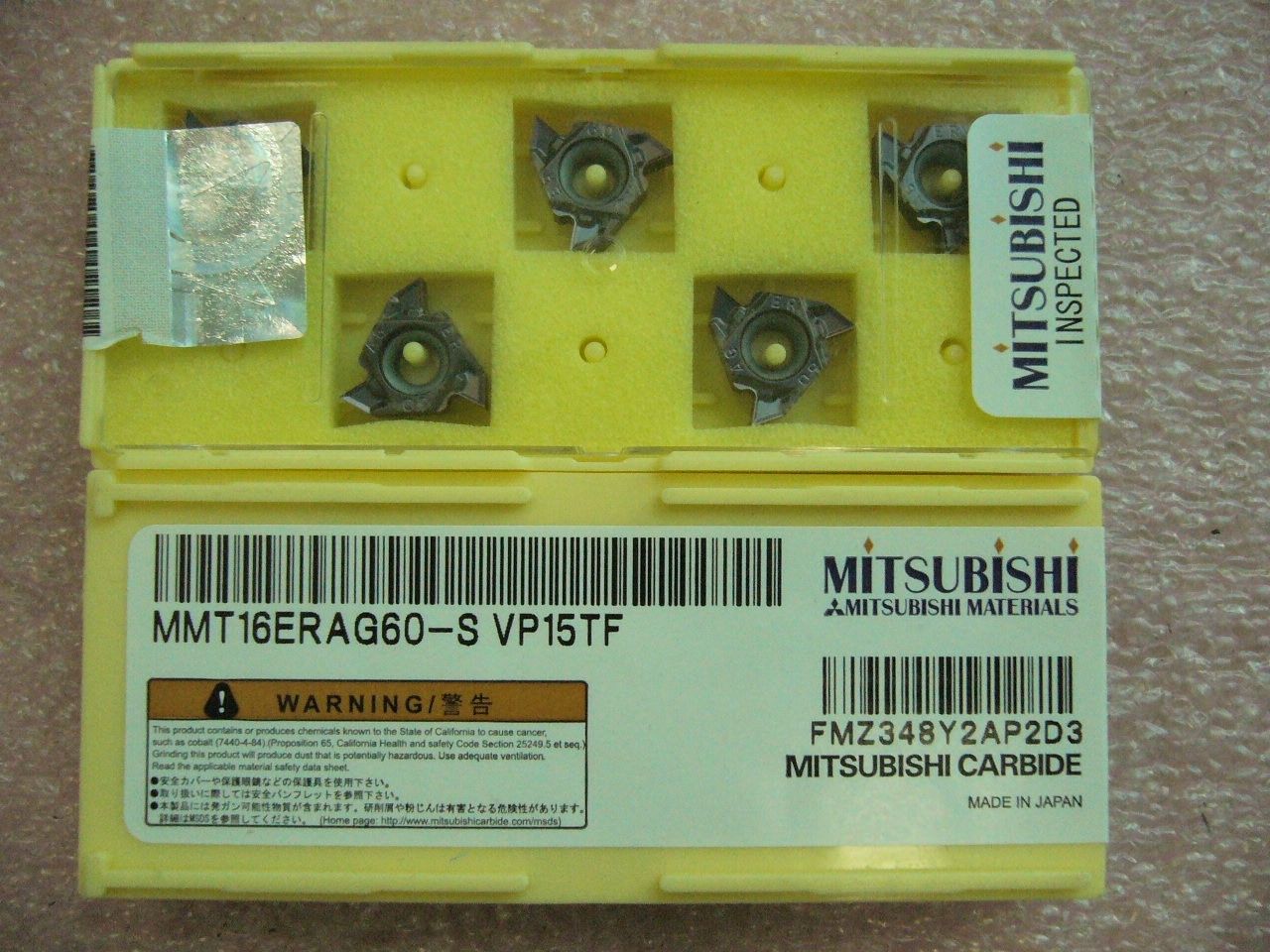 QTY 5x Mitsubishi MMT16ERAG60-S VP15TF 16ER AG60 Threading Inserts NEW QTY 5x Mitsubishi MMT16ERAG60-S VP15TF 16ER AG60 Threading Inserts NEW