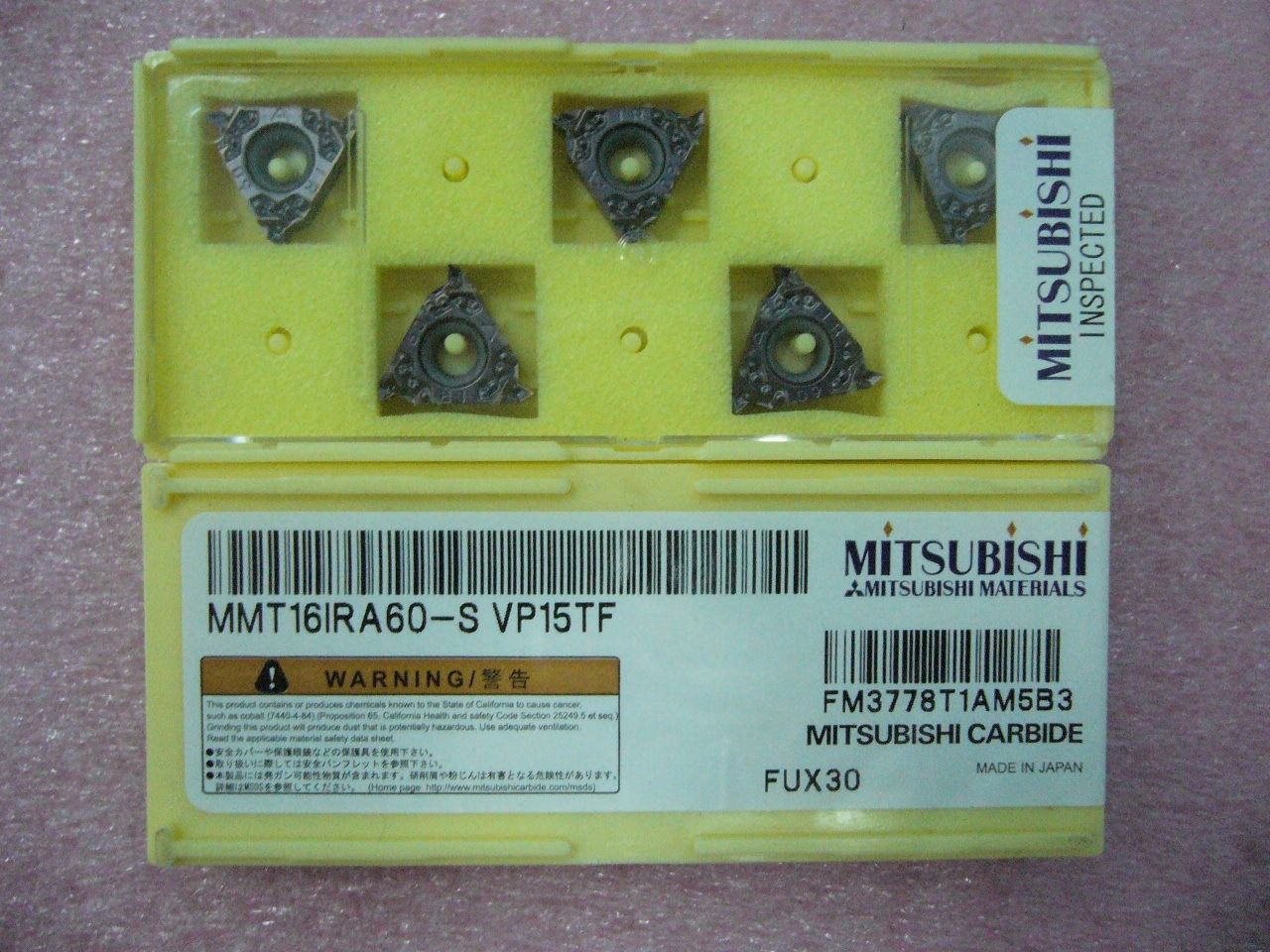QTY 5x Mitsubishi MMT16IRA60-S VP15TF 16IR A60 Threading Inserts NEW QTY 5x Mitsubishi MMT16IRA60-S VP15TF 16IR A60 Threading Inserts NEW