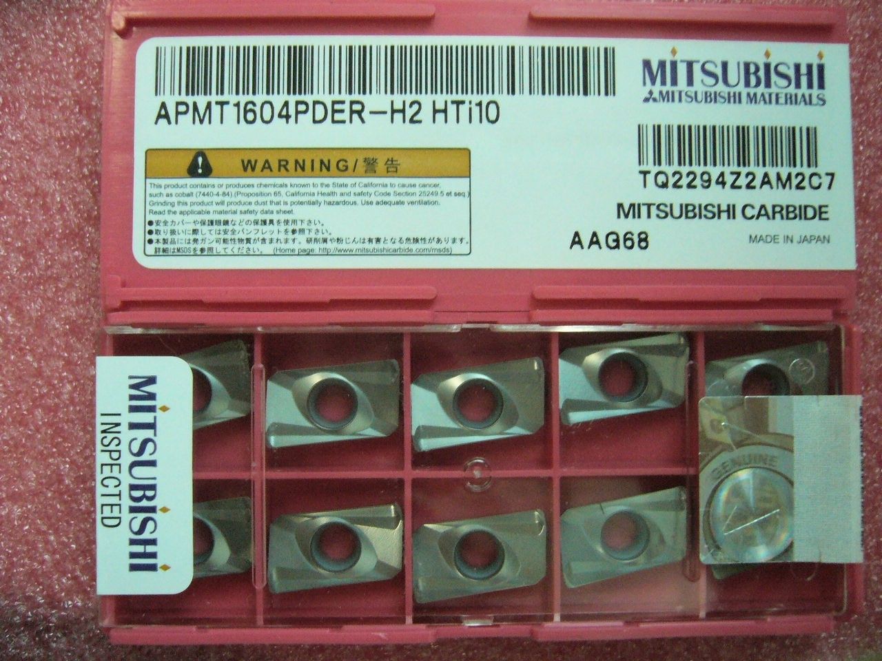 QTY 10x Mitsubishi APMT1604PDER-H 2 HTi10 NEW QTY 10x Mitsubishi APMT1604PDER-H 2 HTi10 NEW