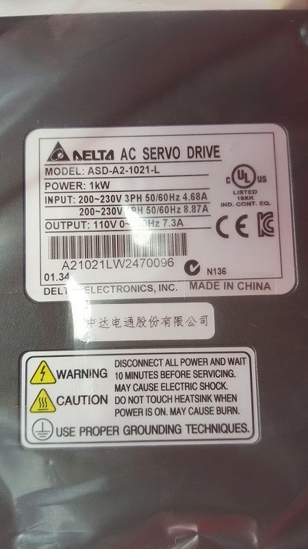ECMA-EA1310SS+ASD-A2-1021-L DELTA AC servo motor driver kit 1.0kw 2000rp ECMA-EA1310SS+ASD-A2-1021-L DELTA AC servo motor driver kit 1.0kw 2000rp