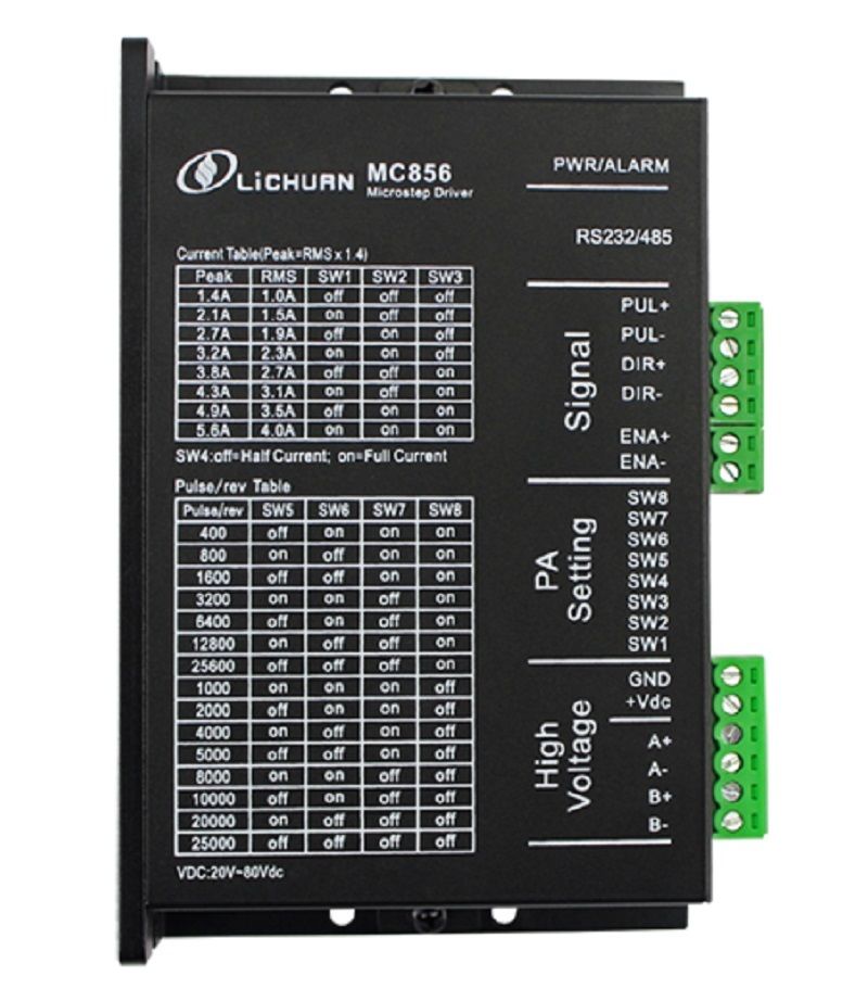 2phase NEMA23 NEMA34 hybrid stepper motor driver DSP DC20V-80V 4A MC856 2phase NEMA23 NEMA34 hybrid stepper motor driver DSP DC20V-80V 4A MC856