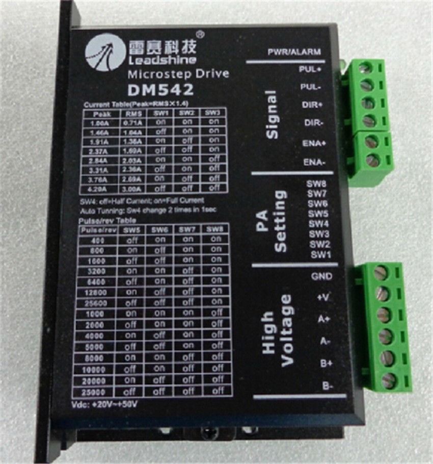 NEMA23 2phase stepper motor microstep drive DM542 leadshine 18V-48VDC 4. NEMA23 2phase stepper motor microstep drive DM542 leadshine 18V-48VDC 4.